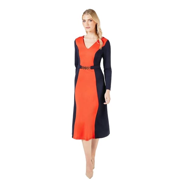 Principles Womens/Ladies Colour Block Ponte Belted Midi Dress