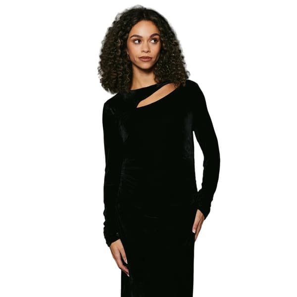Principles Womens/Ladies Asymmetric Velvet Cut Out Midaxi Dress