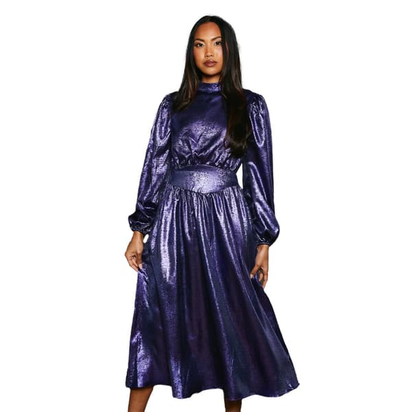 Principles Womens/Ladies Metallic Waist Detail Midi Dress Navy 12 UK