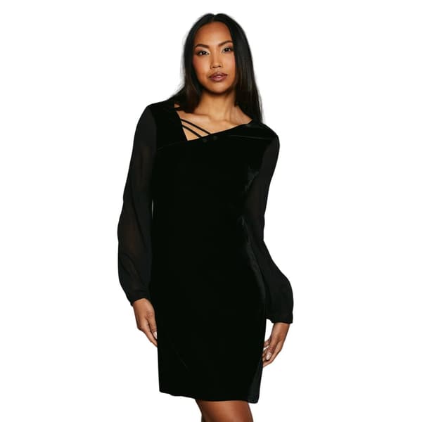 Principles Womens/Ladies Chain Detail Velvet Shift Dress Black 12 UK