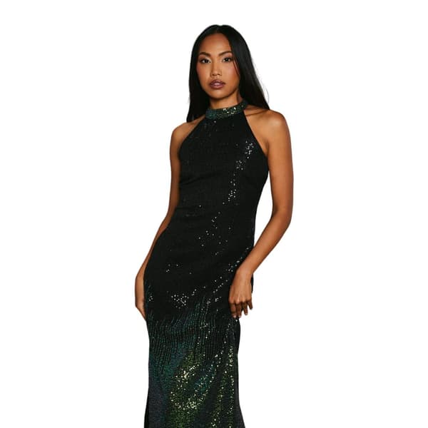 Principles Womens/Ladies Ombre Sequin Halter Neck Midi Dress
