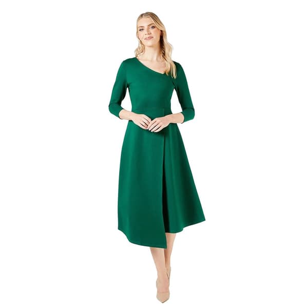 Principles Womens/Ladies Ponte Asymmetric Hem Midi Dress Green 14 UK