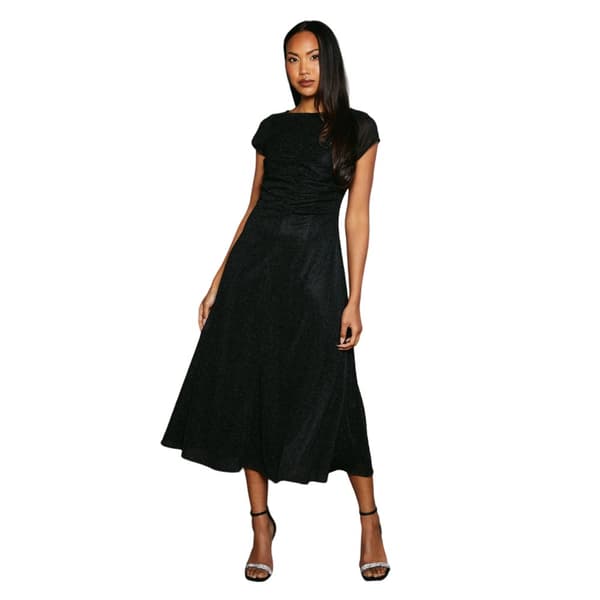 Principles Womens/Ladies Metallic Jersey Ruched Midi Dress Black 20 UK