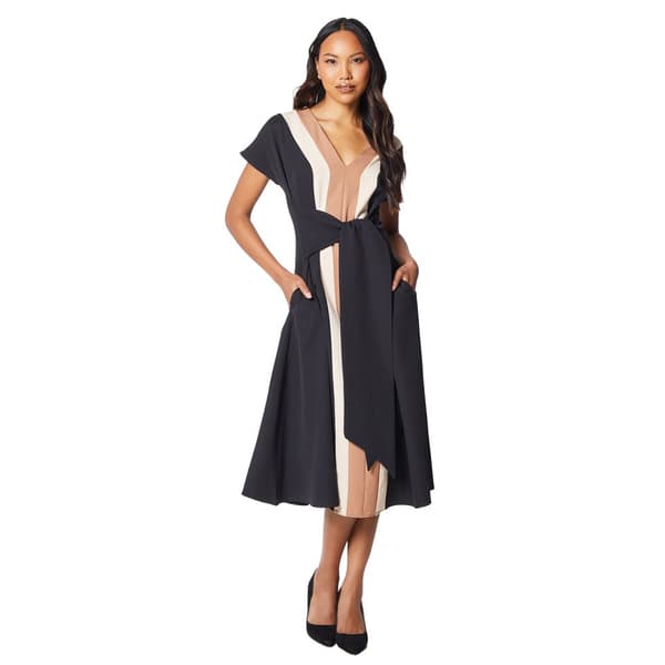 Principles Womens/Ladies Colour Block Tie Belt Midi Dress Black 12 UK