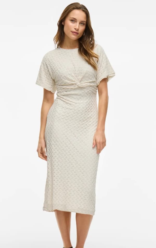 Vila - Visolira O-neck SS Midi Dress