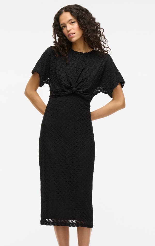 Vila - Visolira O-neck SS Midi Dress