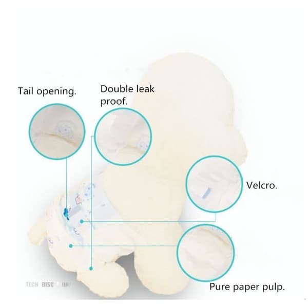 TD® 1-pack engångsblöjor för hund Varma stora husdjur Hygienisk Hygien Komfort Absorberande Vattentät