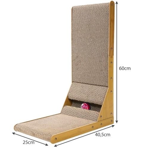 Hjørneformet katteskraber med kugle - 60x40,5x25 cm