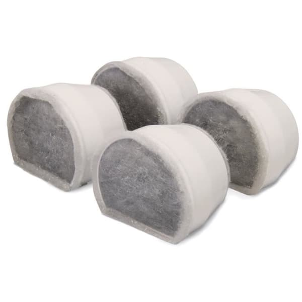 PetSafe - Ersättningsfilter för Drinkwell keramiska Avalon-, Pagoda- och StreamSide-vattenfontäner, naturliga, 4-pack