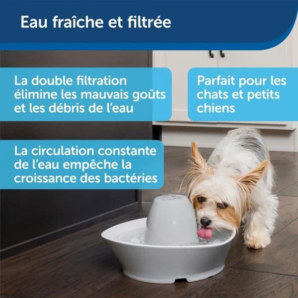 PetSafe StreamSide keraaminen lemmikkien juomalähde 1,8 l - ihanteellinen kissoille ja pienille koirille, hiljainen, vesi