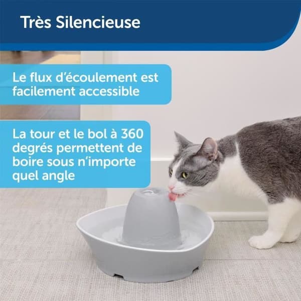 PetSafe StreamSide keraaminen lemmikkien juomalähde 1,8 l - ihanteellinen kissoille ja pienille koirille, hiljainen, vesi