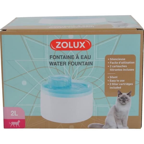 Zolux Vandfontæne - Til Katte og Hunde - Med Filterpatron - 2 Liter