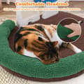 Miniatyrbild 7 av 8: Kattbädd, svampkattklo-klös med bred säng och sisal-klöspanel, 23x19.5x17", mångfärgad