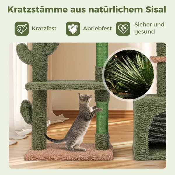 Katte træ, 90x31x81 cm, Grøn+Brun
