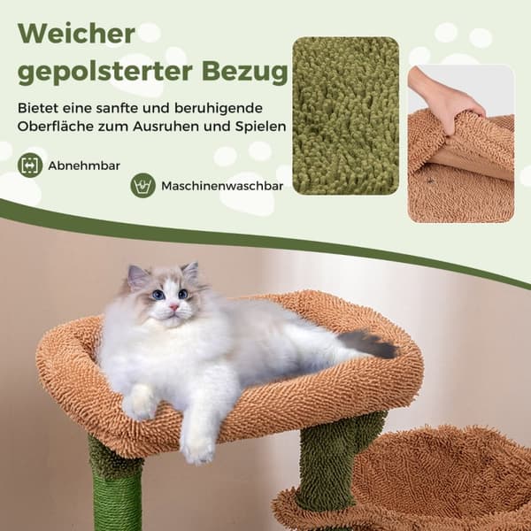 Katte træ, 90x31x81 cm, Grøn+Brun