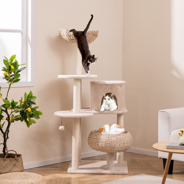 Kattträd, 60x57x146 cm, Beige