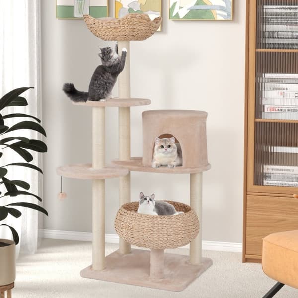 Kattträd, 60x57x146 cm, Beige