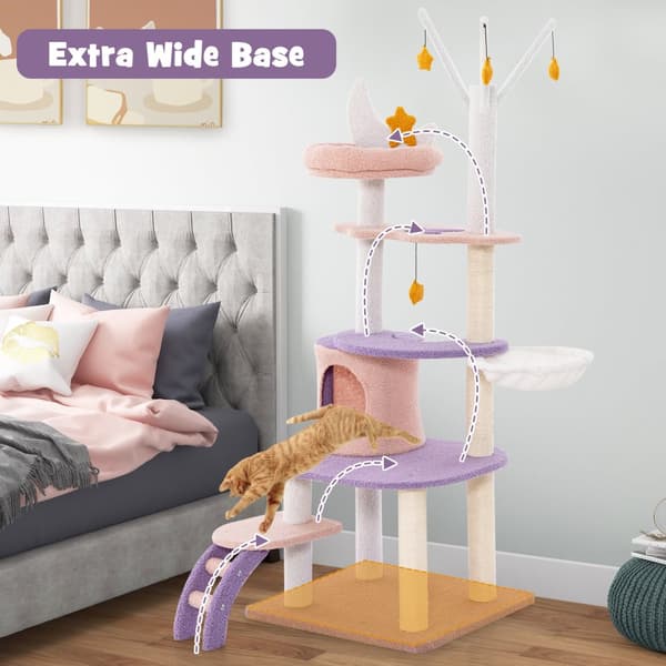 Katte tårn, Multi-level Katte tårn med Sisal Covered Kradsestolper-M