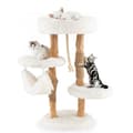 Miniatyrbillede 4 af 8: Katte tårn, 16.5x16.5x34 tommer, Naturhvid