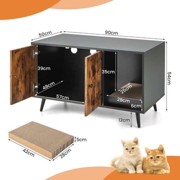 Kattebakke møbelfurniture, 90x50x54 cm, Sort + Natur