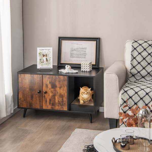 Kattebakke møbelfurniture, 90x50x54 cm, Sort + Natur