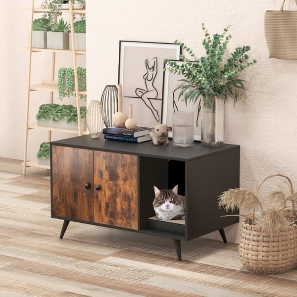 Kattebakke møbelfurniture, 90x50x54 cm, Sort + Natur