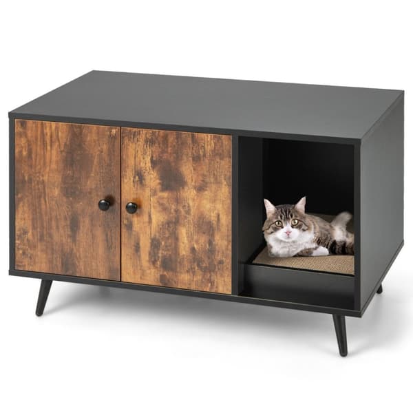 Kattebakke møbelfurniture, 90x50x54 cm, Sort + Natur