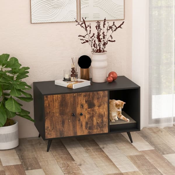Kattebakke møbelfurniture, 90x50x54 cm, Sort + Natur