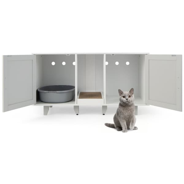 Kattebakke skjul tv-bord, 120x52x65 cm, Grå