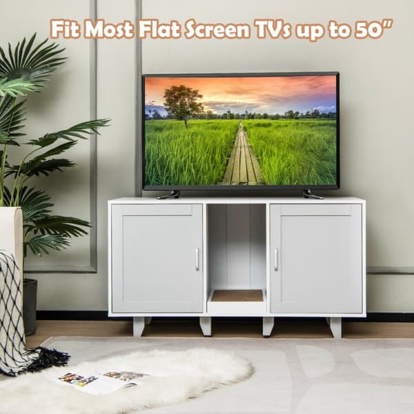 Kattebakke skjul tv-bord, 120x52x65 cm, Grå