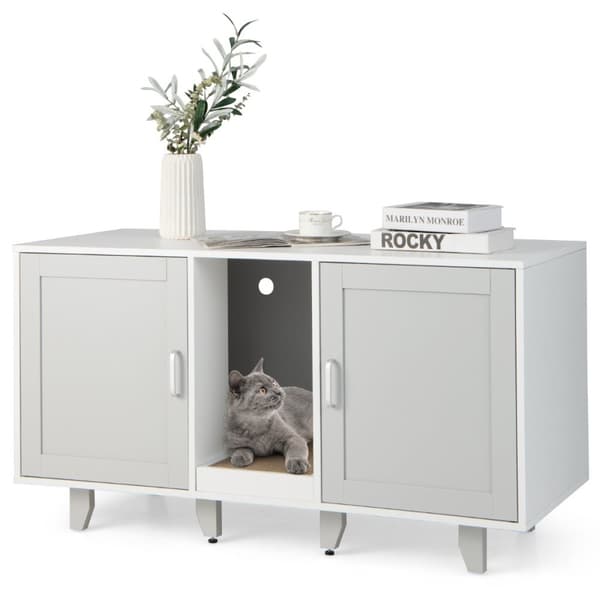 Kattebakke skjul tv-bord, 120x52x65 cm, Grå