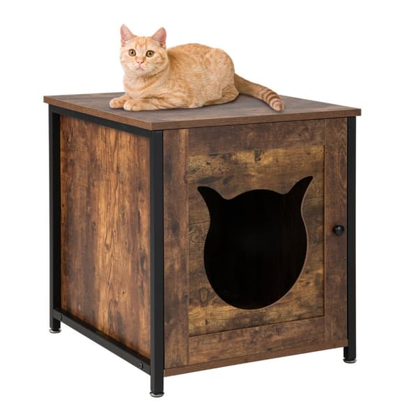 Kattmöbel för toalett, 50x53x55 cm, Brun