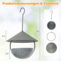 Miniatyrbillede 3 af 7: Fuglefoderbræt og bad, 8x8x14 tommer, Naturfarvet