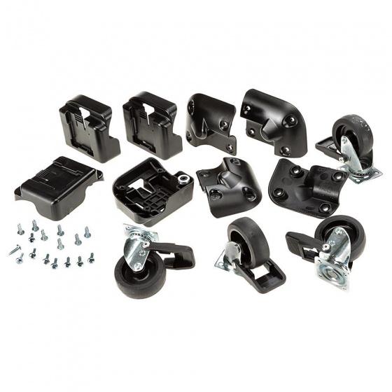 hjulsats Atlas 7,5 cm stål svart/silver 4 st