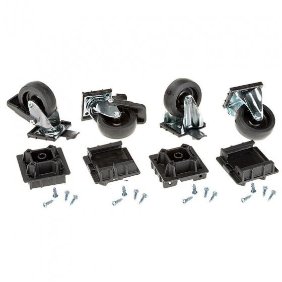 hjulsats Atlas 7,5 cm svart/silver stål 4 delar