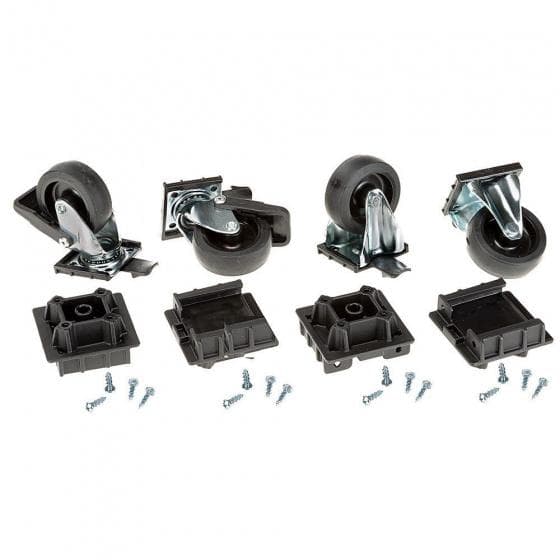 hjulsats Atlas 7,5 cm svart/silver stål 4 delar