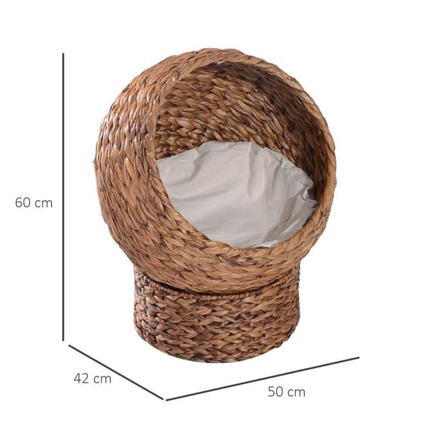 Rootz Cat Bed - Brun, Vit - Järn, Bomull, Flanell - 19,68 cm x 16,53 cm x 23,62 cm