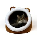 Miniatyrbillede 2 af 2: GO GIFT katteseng - brun-hvid - 40x45x34 cm