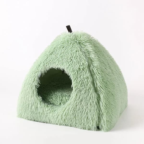 Plush Kattehus, Behageligt Trekantet Design, Let at Rengøre,Frugt grøn