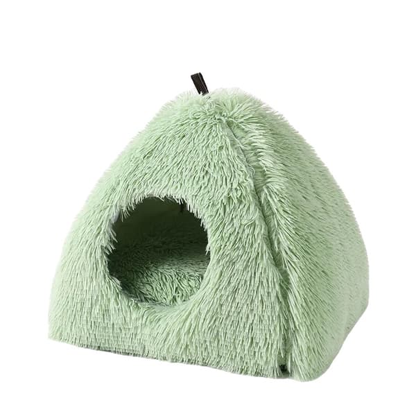 Plush Kattehus, Behageligt Trekantet Design, Let at Rengøre,Frugt grøn