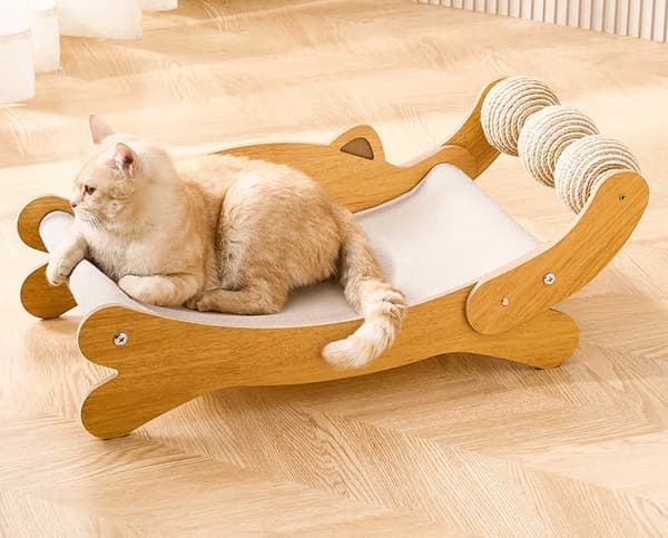 Lollanda Kattsoffa med Klösbräda och Kylfunktion, Pet Sofa, Kattsäng, Halkfri & Lätt att Rengöra - Perfekt för Sommarens Värme