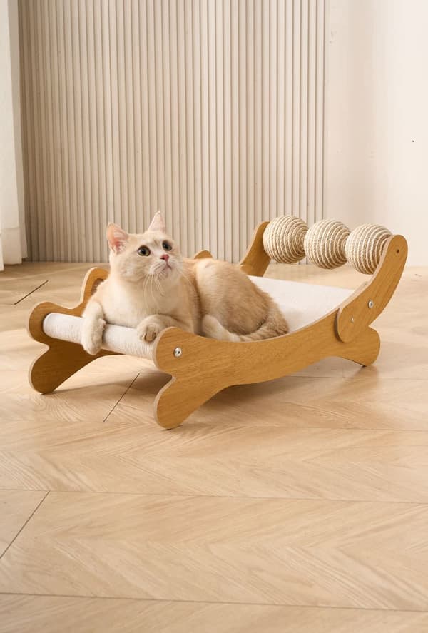 Lollanda Kattsoffa med Klösbräda och Kylfunktion, Pet Sofa, Kattsäng, Halkfri & Lätt att Rengöra - Perfekt för Sommarens Värme