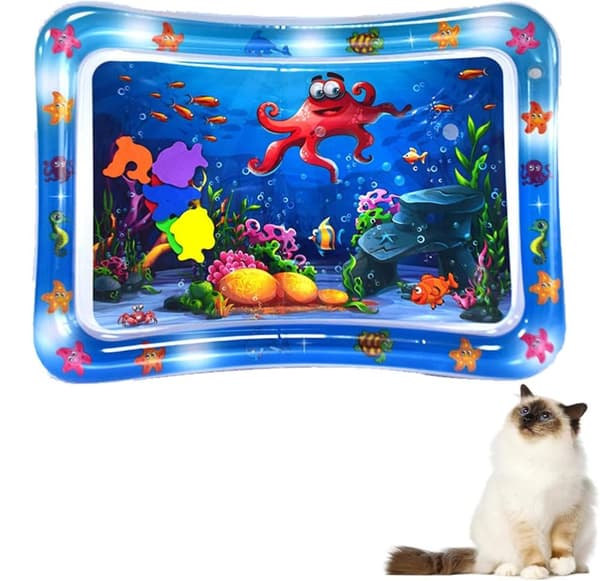Lollanda Vattenspelmatta för Husdjur, Kattvattenmatta – Sensorisk Matta 70x50 cm, Svalkande, Inflaterbar, Kan fyllas med vatten SZ1