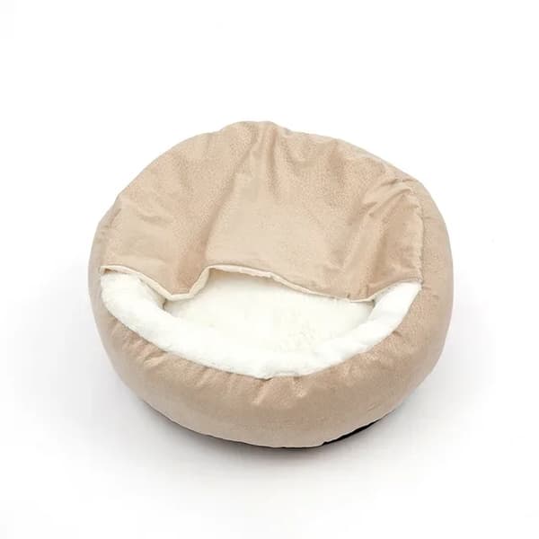 Pet Bed, Blødt Plys Materiale, Behageligt Design,beige, 70cm