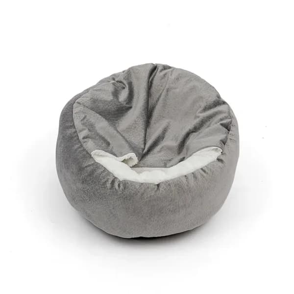 Pet Bed, Blødt Plys Materiale, Behageligt Design,grå, 60cm