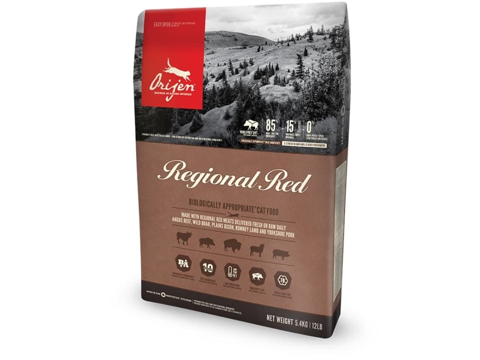 Orijen Regional Red tørfoder til kat Bøf, Lam, Svinekød 1,8 g