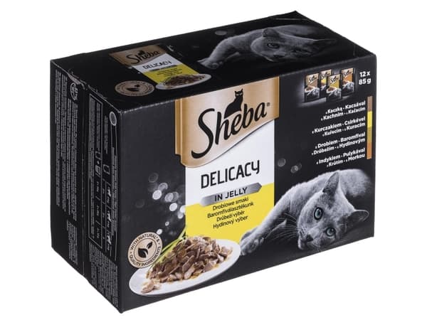 Sheba Delicacy in Jelly Aromaer af fjerkræ 12 x 85 g