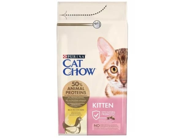 Purina Cat Chow Kitten, Kattunge, Kylling, 1,5 kg, Vitamin B,Vitamin E, Generelle helsefordeler, 40%