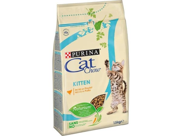 Purina Cat Chow Kitten, Kattunge, Kylling, 1,5 kg, Vitamin B,Vitamin E, Generelle helsefordeler, 40%