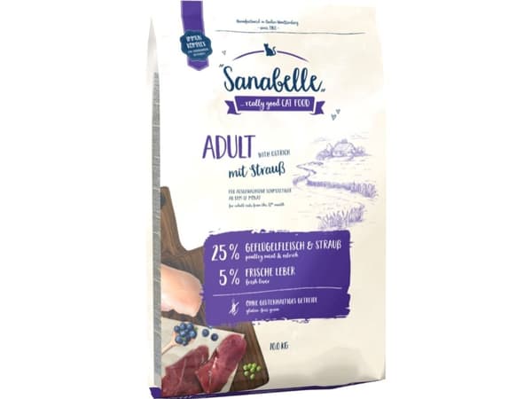 Sanabelle ADULT torrfoder för katt 10 kg Kattunge Struts, Fjäderfä